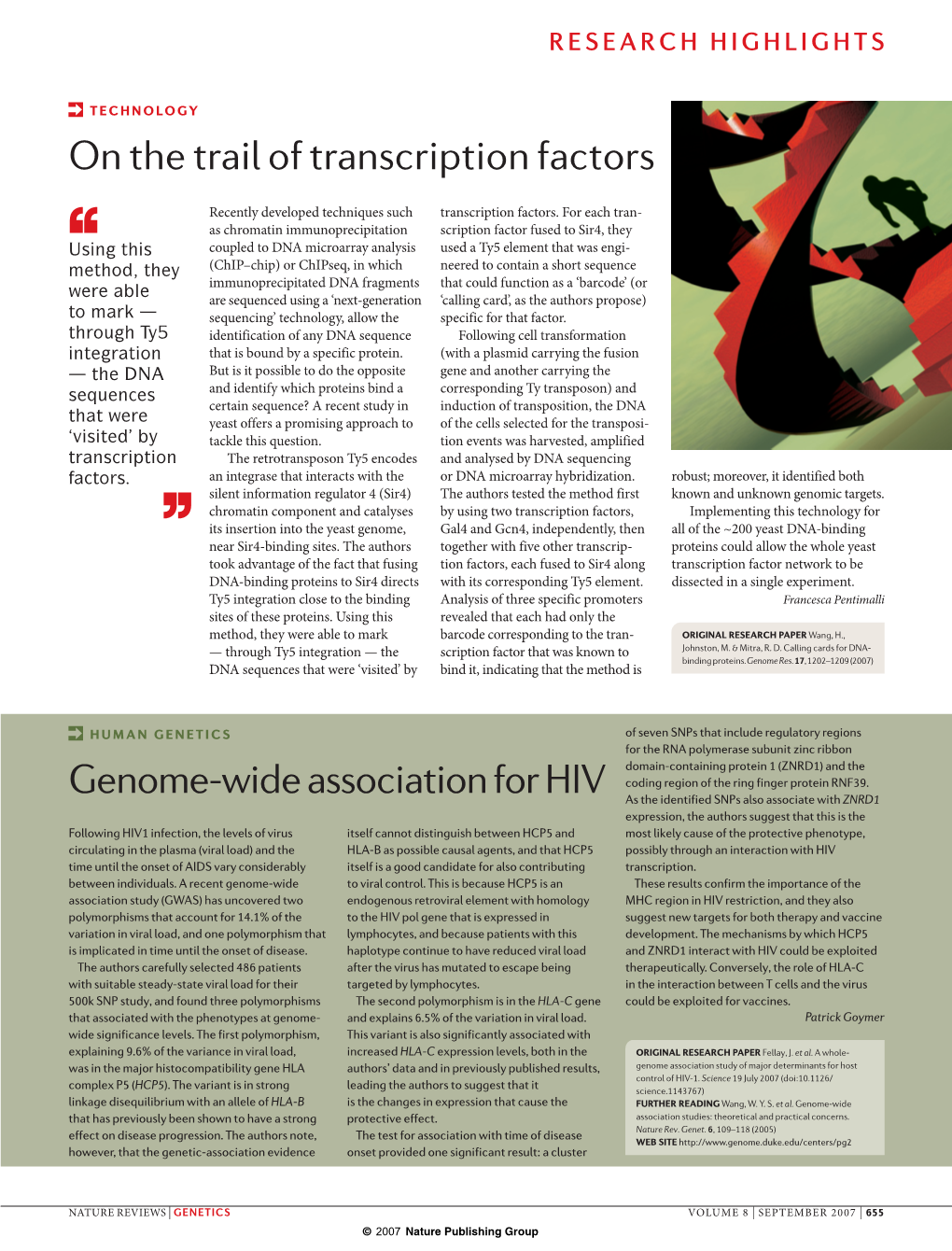 Genome-Wide Association for HIV on the Trail of Transcription Factors