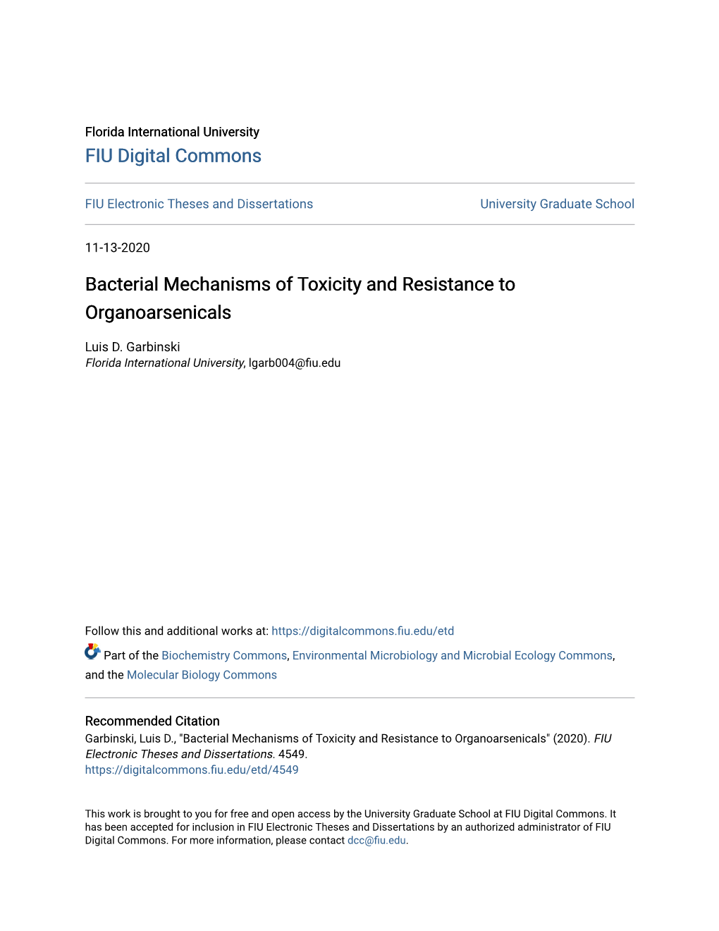 Bacterial Mechanisms of Toxicity and Resistance to Organoarsenicals