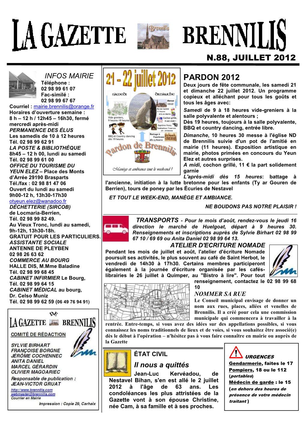 N.88, Juillet 2012 Pardon 2012