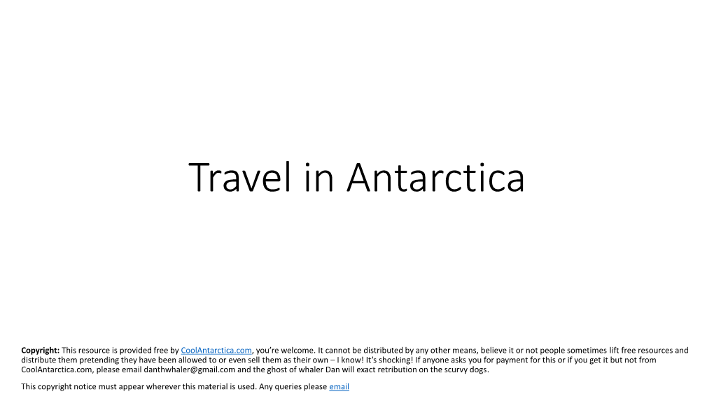 Travel in Antarctica