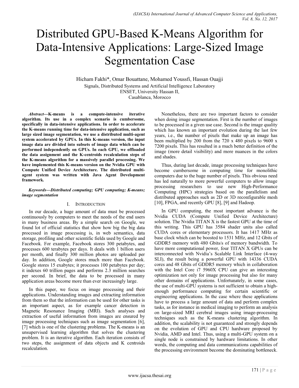 Distributed GPU-Based K-Means Algorithm for Data-Intensive Applications: Large-Sized Image Segmentation Case