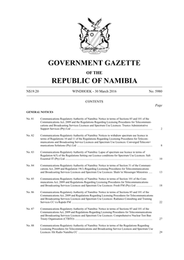 Government Gazette Republic of Namibia