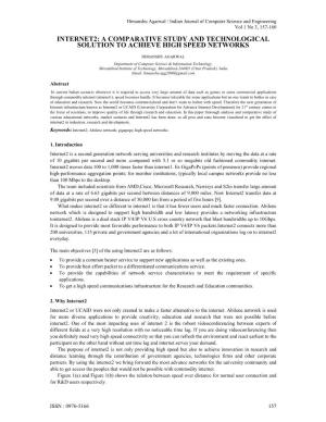Internet2: a Comparative Study and Technological Solution to Achieve High Speed Networks