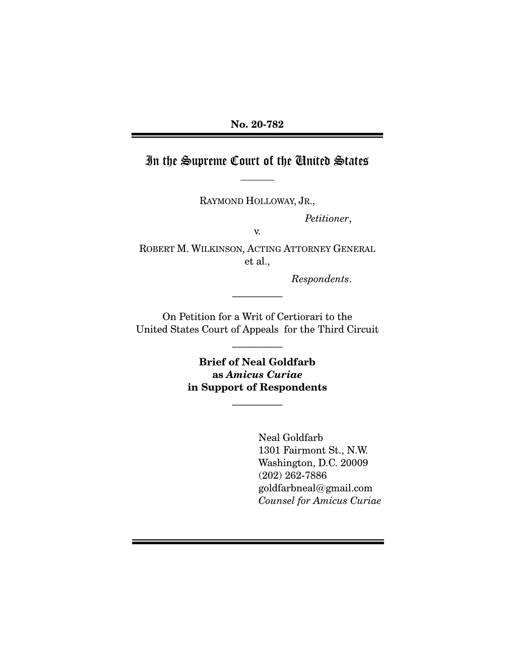 Amicus Brief of Neal Goldfarb