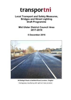 Local Transport and Safety Measures, Bridges and Street Lighting Draft Programme