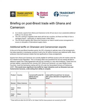 Briefing on Post-Brexit Trade with Ghana and Cameroon