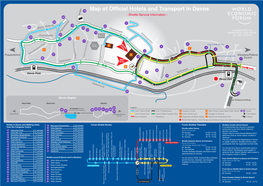 Map of Official Hotels and Transport in Davos