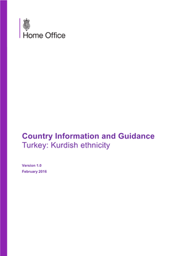 Country Information and Guidance Turkey: Kurdish Ethnicity