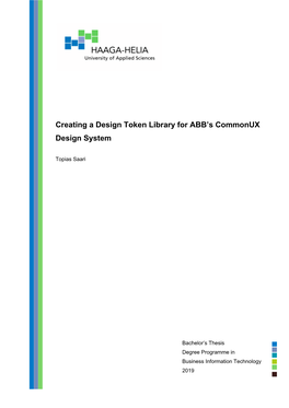 Creating a Design Token Library for ABB's Commonux Design System
