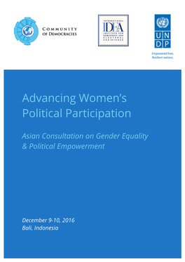 Advancing Women's Political Participation