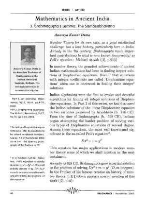 Mathematics in Ancient India 3