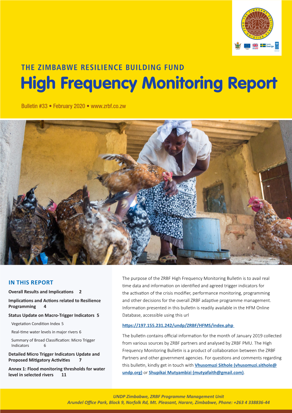 High Frequency Monitoring Report Bulletin #33 | February 2020