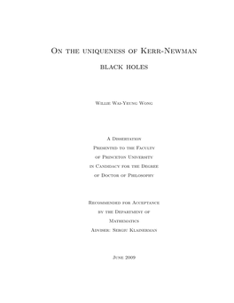 On the Uniqueness of Kerr-Newman Black Holes