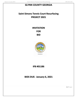 GLYNN COUNTY GEORGIA Saint Simons Tennis Court Resurfacing