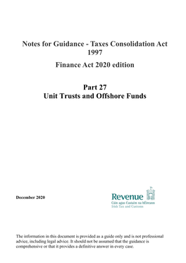 Part 27 Unit Trusts and Offshore Funds