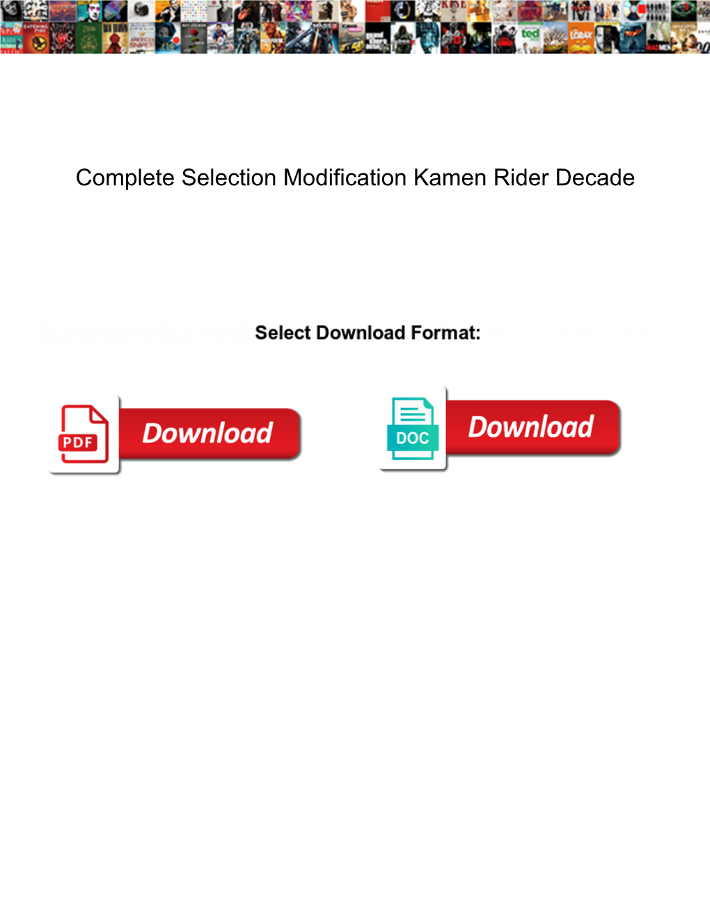 Complete Selection Modification Kamen Rider Decade