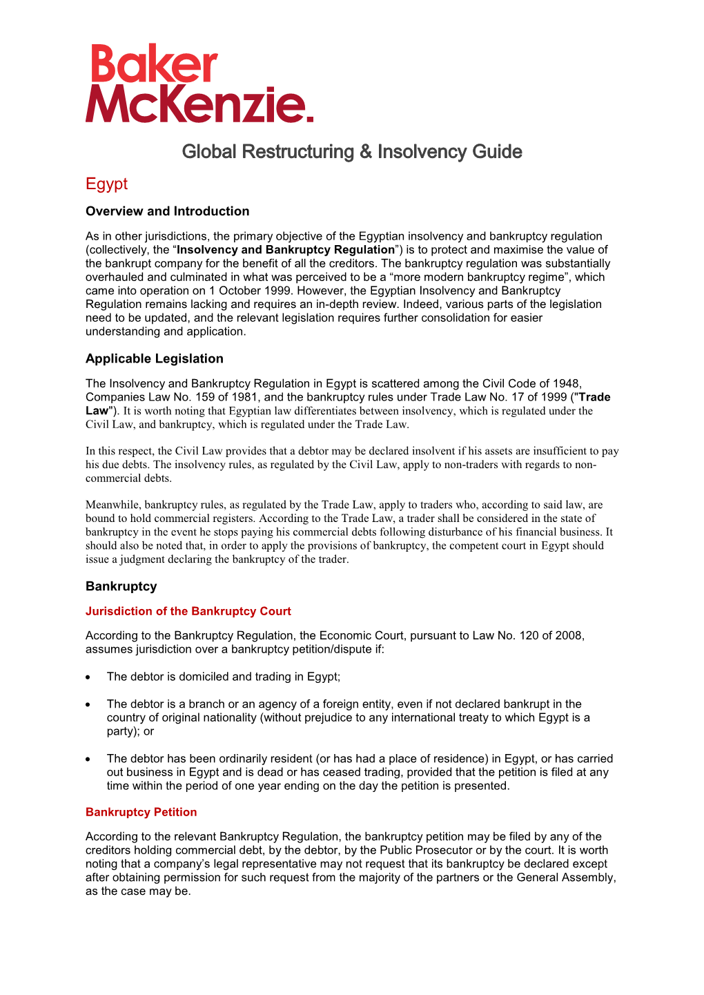 Global Restructuring & Insolvency Guide