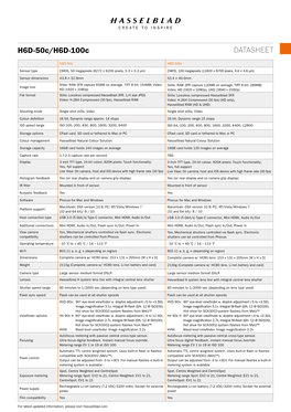 Technical Specifications DATASHEET