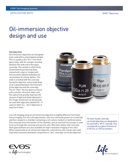 Oil-Immersion Objective Design and Use