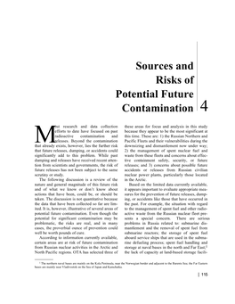 4: Sources and Risks of Potential Future Contamination