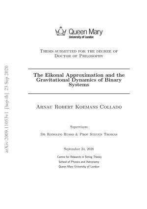 The Eikonal Approximation and the Gravitational Dynamics of Binary Systems