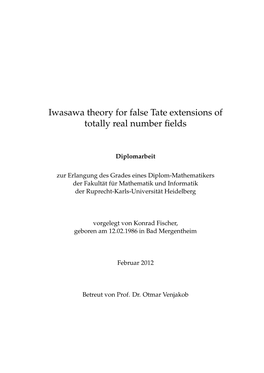 Iwasawa Theory for False Tate Extensions of Totally Real Number ﬁelds