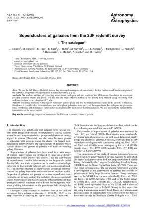 Superclusters of Galaxies from the 2Df Redshift Survey I
