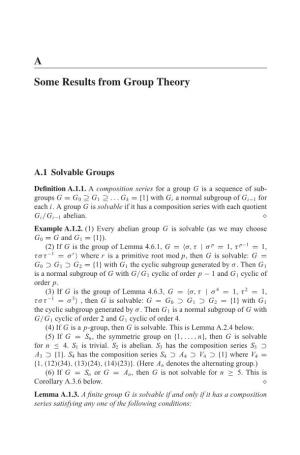 A Some Results from Group Theory