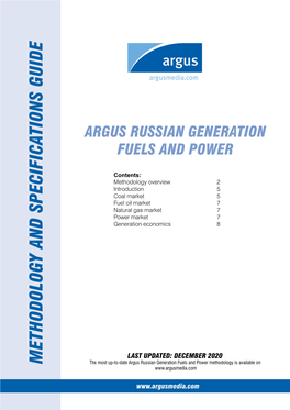 Argus Russian Generation Fuels and Power