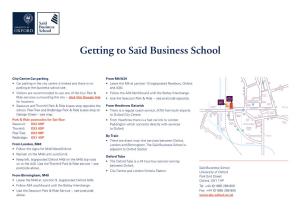 Getting to Saïd Business School
