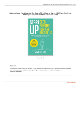 Read Ebook \ Startup Seed Funding for the Rest of Us