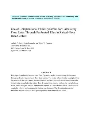 Using Computational Fluid Dynamics for Calculating Flow Rates Through