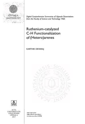 Ruthenium-Catalyzed CH Functionalization Of(Hetero)