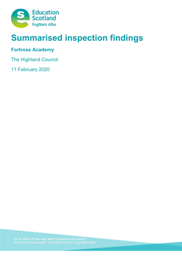 Summarised Inspection Findings