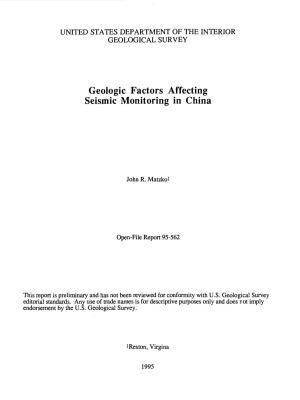 Geologic Factors Affecting Seismic Monitoring in China