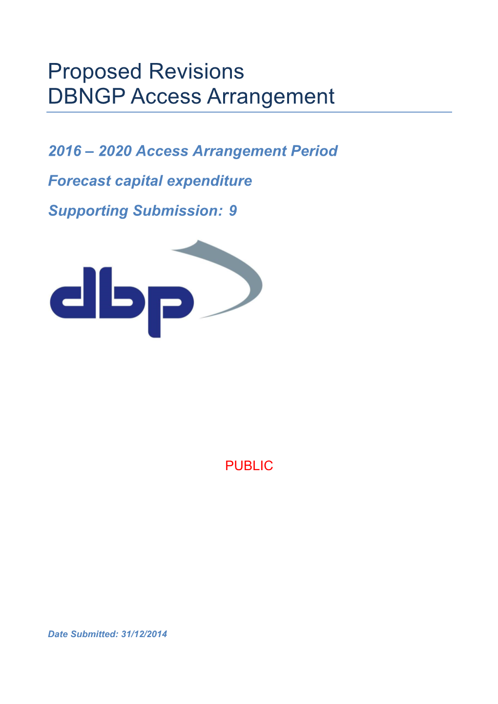 Proposed Revisions DBNGP Access Arrangement
