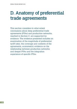 D. Anatomy of Preferential Trade Agreements