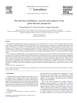 The Ideal Free Distribution: a Review and Synthesis of the Game-Theoretic Perspective