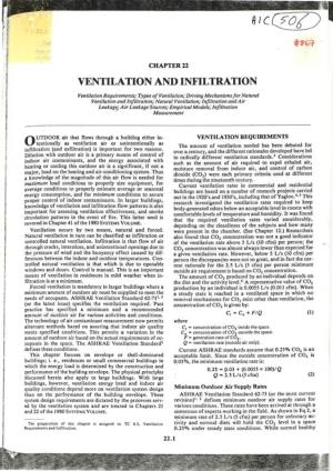 Ventilation and Infiltration