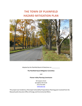 The Town of Plainfield Hazard Mitigation Plan