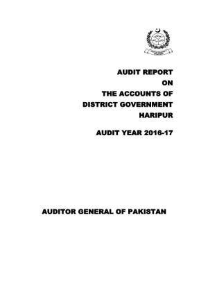 Audit Report on the Accounts of District Government