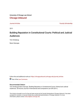 Building Reputation in Constitutional Courts: Political and Judicial Audiences