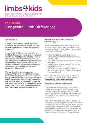 Congenital Limb Differences