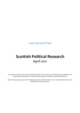 Scottish Political Research April 2021