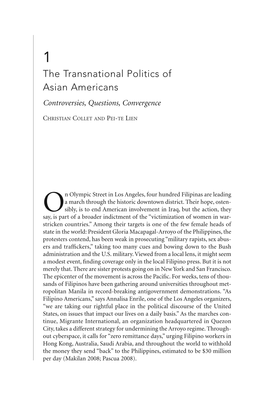 The Transnational Politics of Asian Americans Controversies, Questions, Convergence