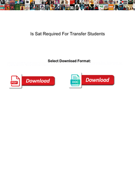 Is Sat Required for Transfer Students