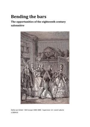 Bending the Bars the Opportunities of the Eighteenth Century Salonnière