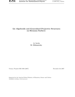 Lie Algebroids and Generalized Projective Structures on Riemann Surfaces