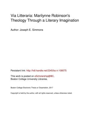 Marilynne Robinson's Theology Through a Literary Imagination