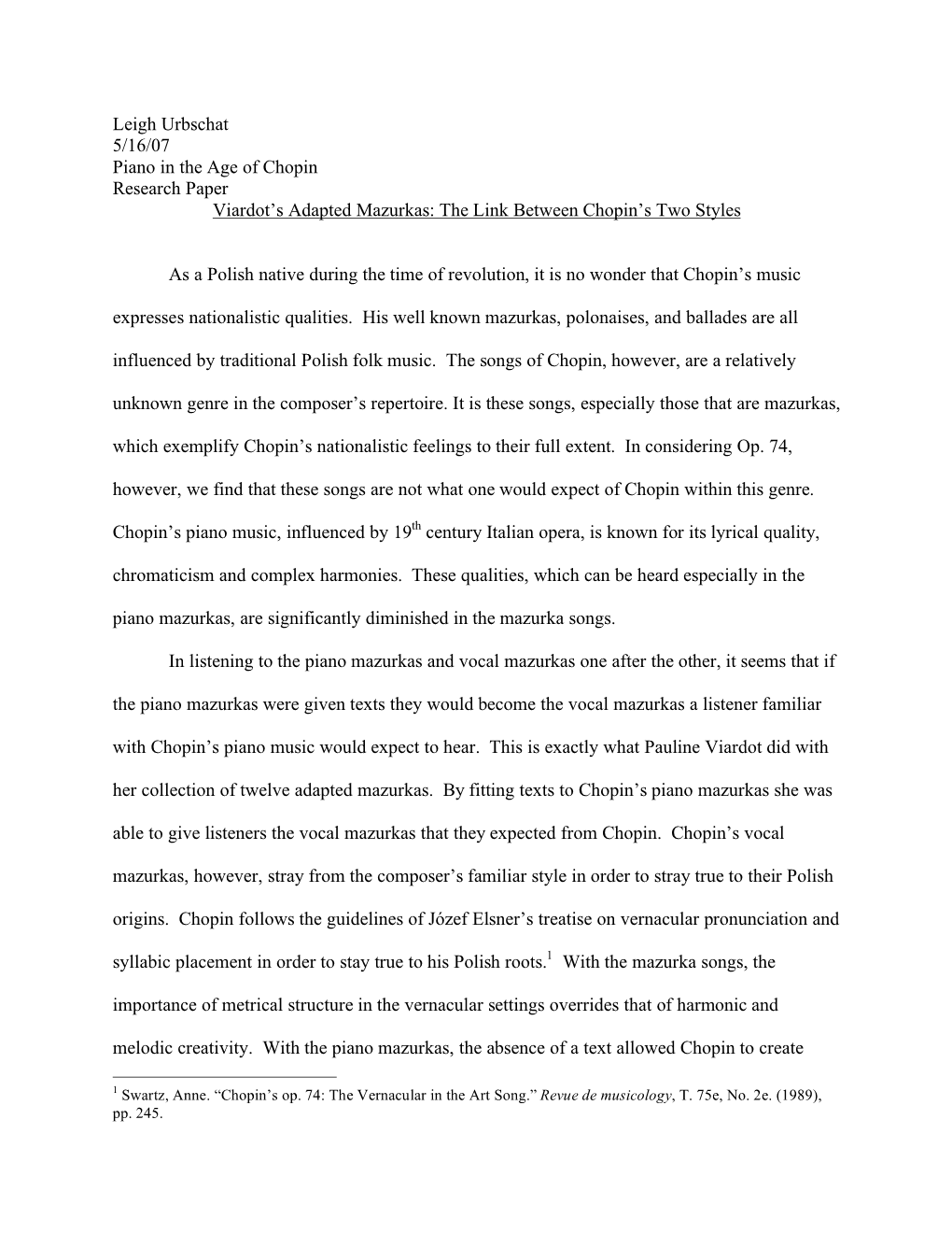 Chopin Research Paper 2